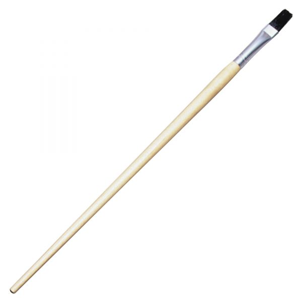 LEO73550 Charles Leonard Long Handle Easel Brush, Size 12, Natural Bristle, Flat, 12/Pack