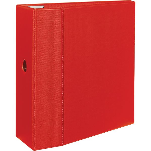 AVE79586 Avery Heavy-Duty 3-Ring Binder with One Touch EZD Rings, 5" Capacity, Red