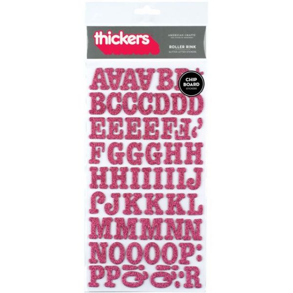 NOTM358242 American Crafts Thickers Chipboard Glitter Alphabet Stickers