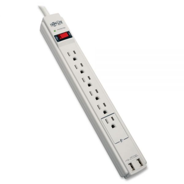 SYNX3635824 Tripp Lite Surge Protector Power Strip 120V USB 6 Outlet 6' Cord 990 Joule