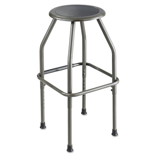 SAF6666 Safco Diesel Series Industrial Stool, Stationary Padded Seat, Steel Frame, Pewter