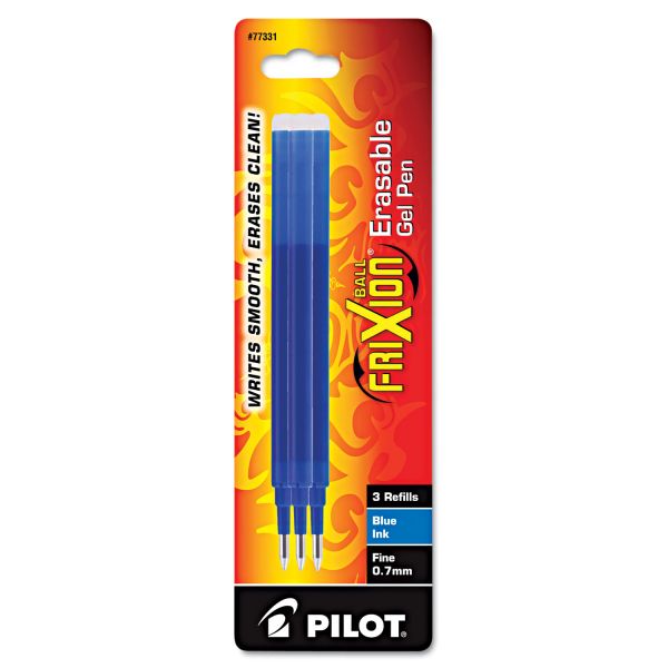 PIL77331 Pilot Refill for FriXion Erasable Gel Ink Pen, Blue, 3/Pk