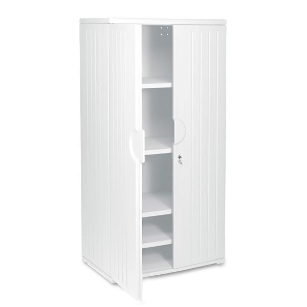 ICE92573 Iceberg OfficeWorks Resin Storage Cabinet, 36w x 22d x 72h, Platinum
