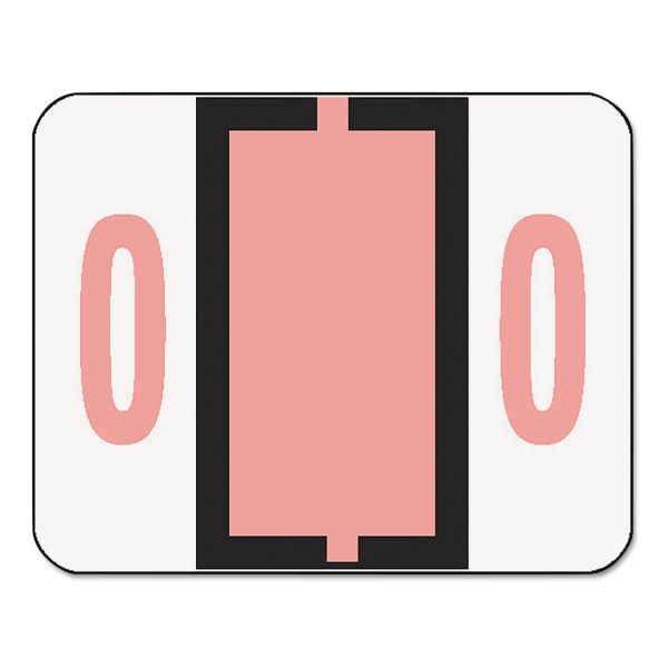 SMD67370 Smead Single Digit End Tab Labels, Number 0, Pink, 500/Roll