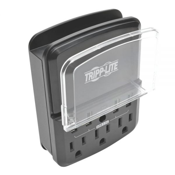 SYNX4637325 Tripp Lite 4-Port Wallmount USB Charging Station w 3 Outlet Surge Protector