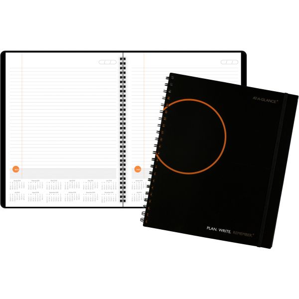 AAG70620905 AT-A-GLANCE Plan. Write. Remember. Notebook with Reference Calendar, 8 9/16 x 11, Black