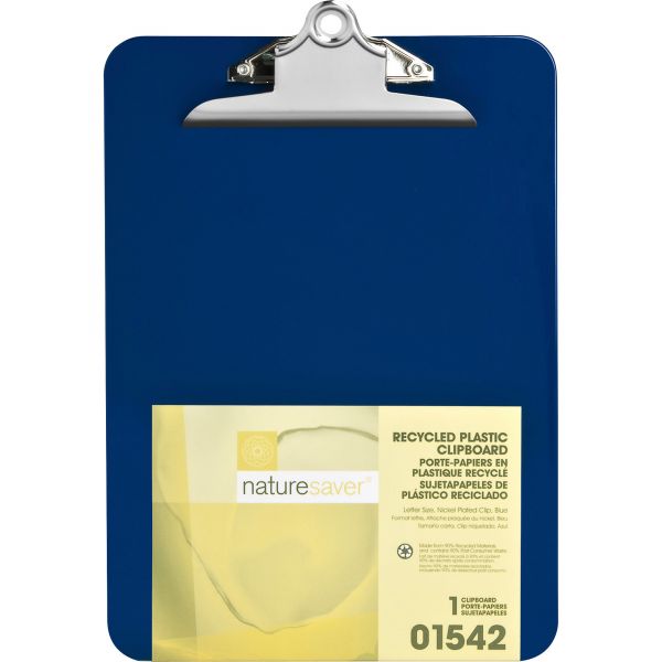NAT01542 Nature Saver Recycled Blue Plastic Clipboard
