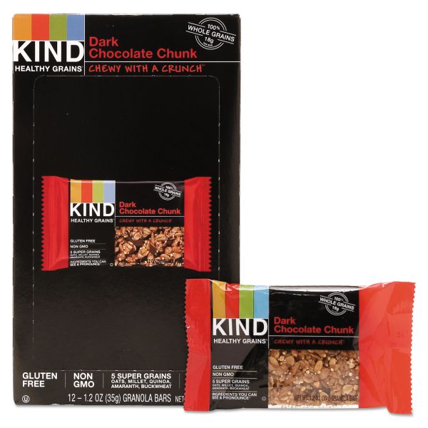 KND18082 KIND Healthy Grains Bar, Dark Chocolate Chunk, 1.2 oz, 12/Box