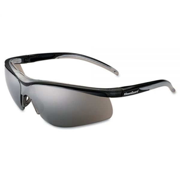 KCC08155 KleenGuard* V40 Contour Eye Protection, Black Frame/Silver Mirror Lens