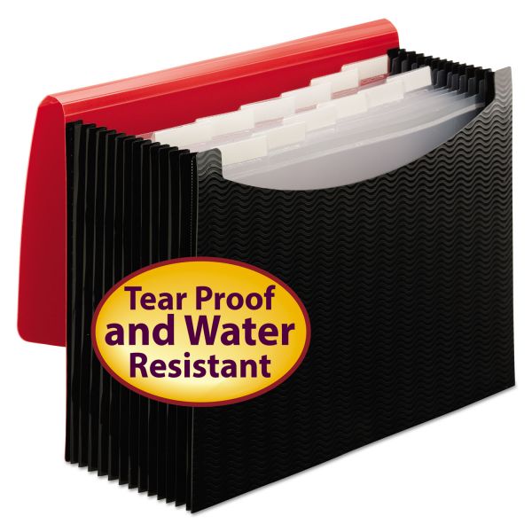 Smead 12Pocket Poly Expanding File, 0.88" Expansion, 12 Sections, 1/6