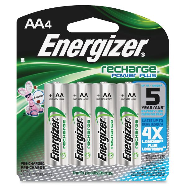 EVENH15BP4 Energizer NiMH Rechargeable Batteries, AA, 4 Batteries/Pack