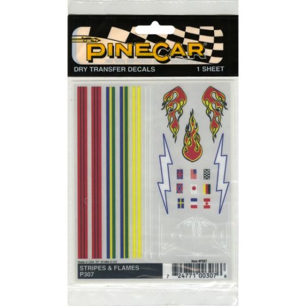 NOTM266648 Pine Car Derby Dry Transfer Decal 4"X5" Sheet