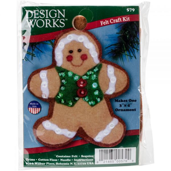 NOTM261058 Gingerbread Man Ornament Felt Applique Kit