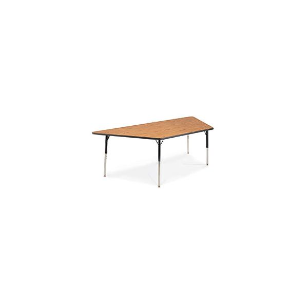 VIR48TRAP84091 Virco 4000 Series Trapezoid Activity Table, 84w x 42d x 30h, Gray Nebula/Chrome