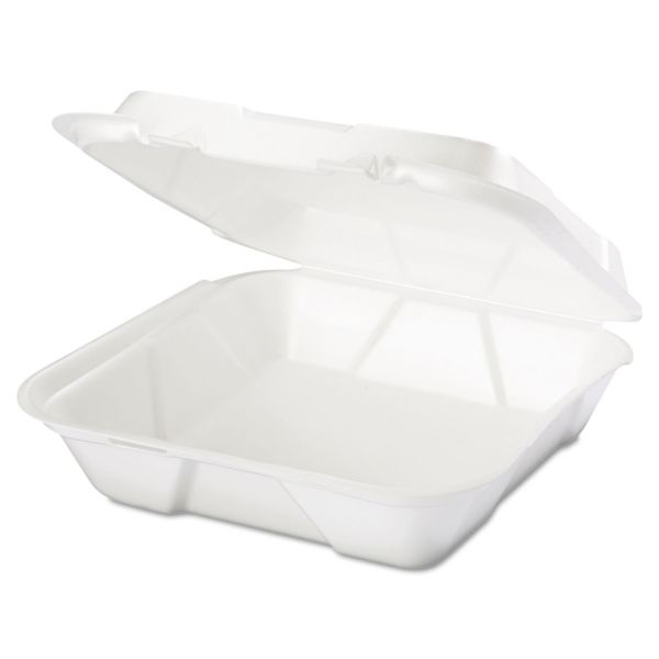 GNPSN200 Genpak Snap It Foam Container, 1-Comp, 9 1/4 x 9 1/4 x 3, White, 100/Bag, 2 Bags/Carton