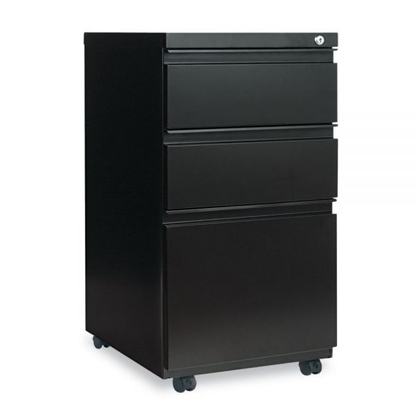 ALEPBBBFBL Alera Three-Drawer Metal Pedestal File With Full-Length Pull, 14 7/8w x 19 1/8d, Black