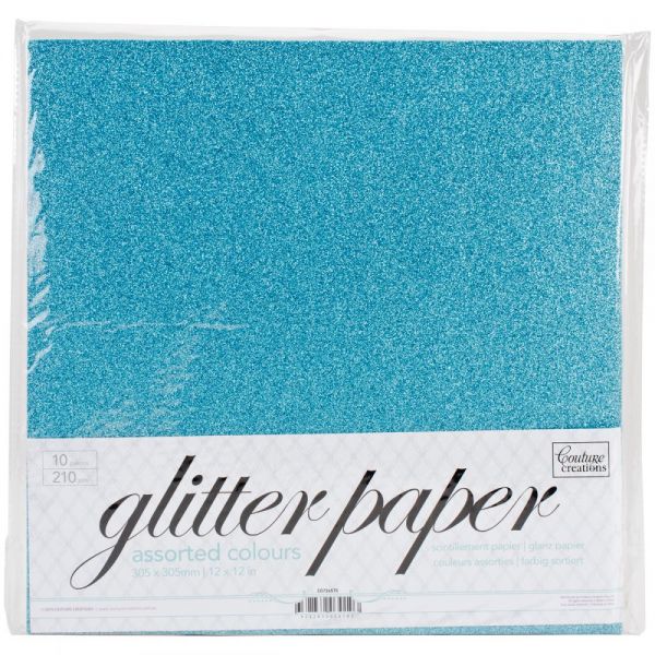 NOTM334094 Couture Creations Glitter Paper Pad 12"X12" 10/Pkg