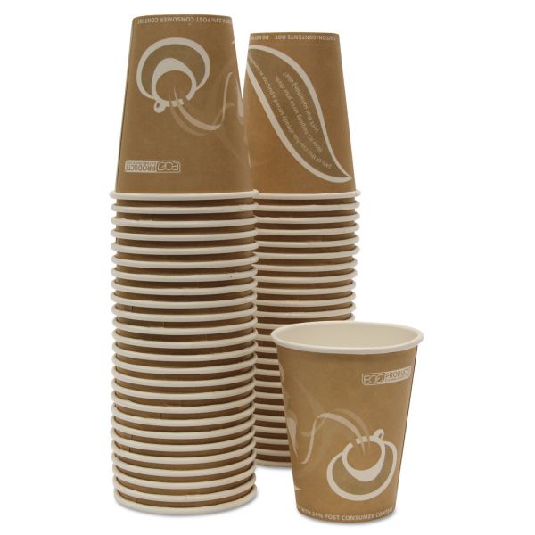 ECOEPBRHC8EWPK Eco-Products Evolution World 24% Recycled Content Hot Cups Convenience Pack - 8oz., 50/PK