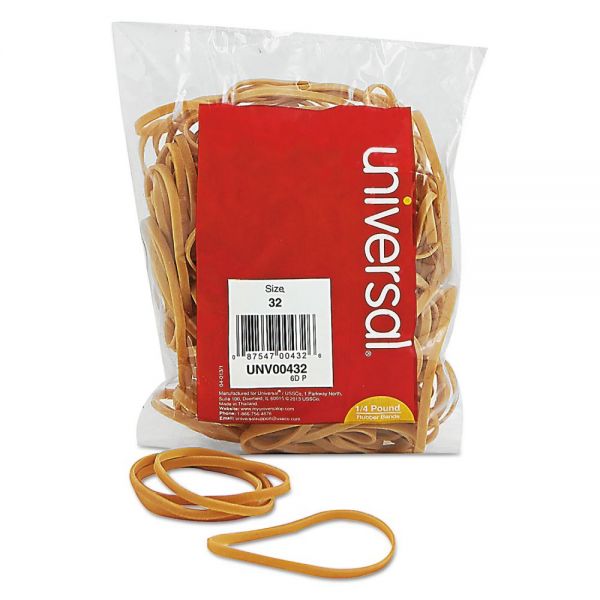 UNV00432 Universal Rubber Bands, Size 32, 3 x 1/8, 205 Bands/1/4lb Pack