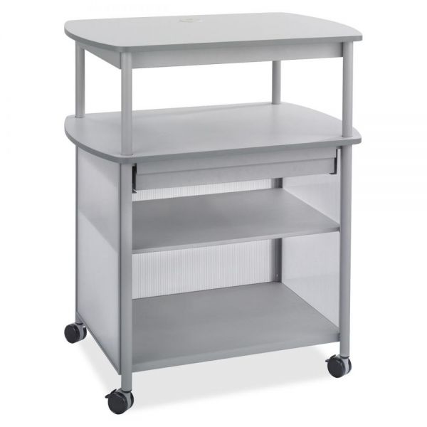 SAF8942GR Safco Impromptu AV Cart With Storage Drawer, Three-Shelf, 36-1/2 x 26 x 44, Gray