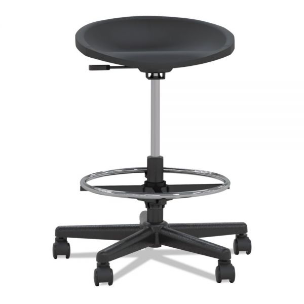 MLN6005AGB Mayline Tech Stool, Black, Black Frame