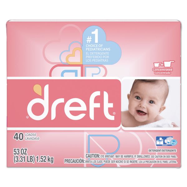 PGC85882EA Dreft Ultra Laundry Detergent, Powder, Baby Powder Scent, 53 oz Box