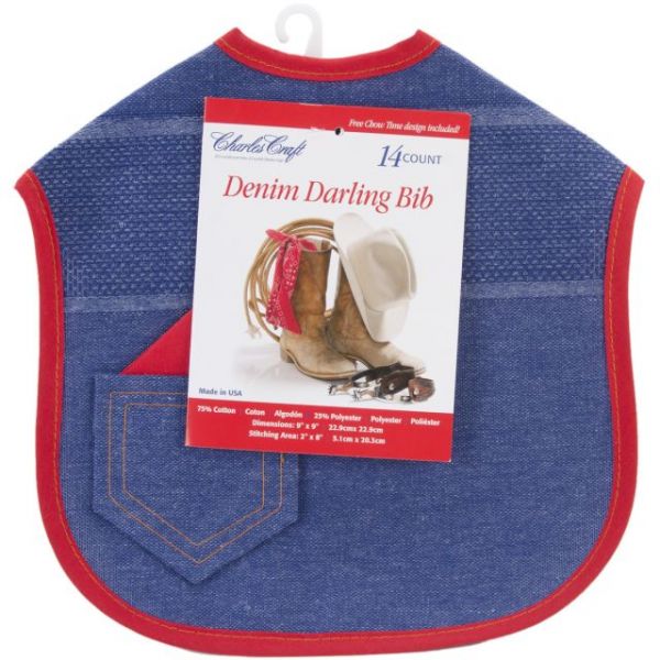 NOTM212743 Denim Darling Baby Bib 14 Count 9"X9"