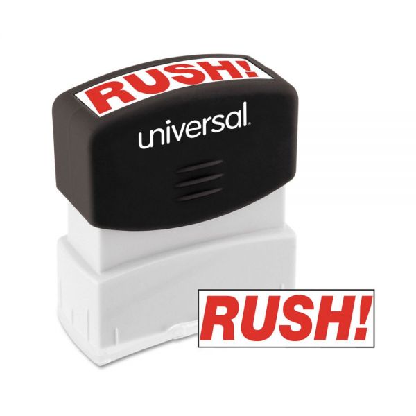 UNV10069 Universal Message Stamp, RUSH, Pre-Inked One-Color, Red