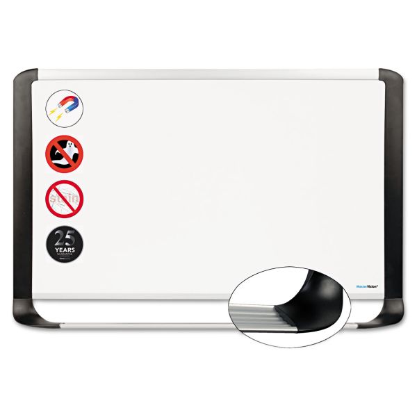 BVCMVI050401 MasterVision Porcelain Magnetic Dry Erase Board, 29.5 x 48, White/Silver
