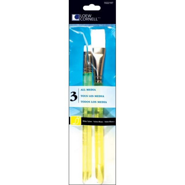 NOTM473019 White Nylon Craft Brush Set