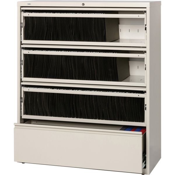 LLR43514 Lorell 4 Drawer Lateral File Cabinet with Roll Out Shelves