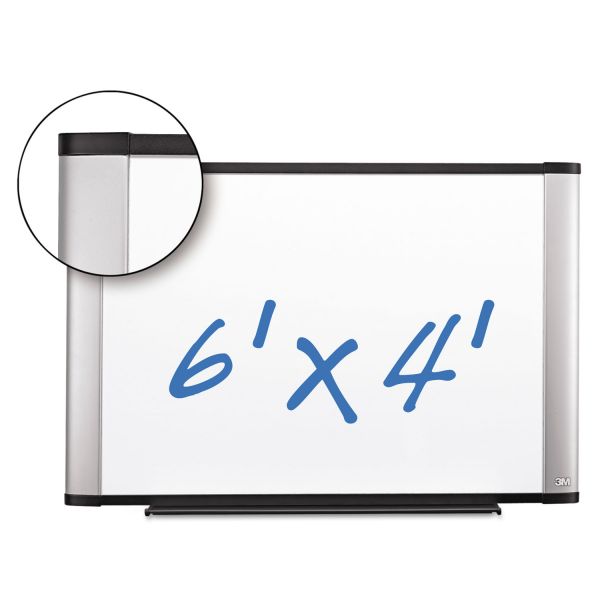 MMMP7248A 3M Porcelain Dry Erase Board, 72 x 48, Widescreen Aluminum Frame