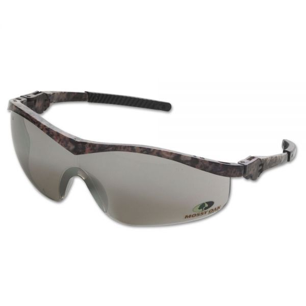 CRWMO117 MCR Safety Mossy Oak Safety Glasses, Forest-Floor-Camo Frame, Silver-Mirror Lens