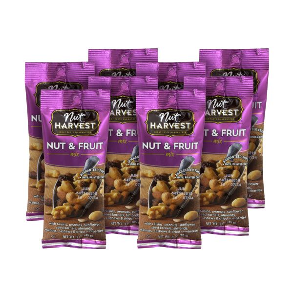 Nut Harvest Nuts, Fruit and Nut Mix, 3 Oz, Box Of 8