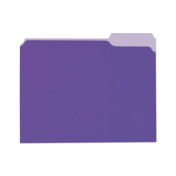 UNV10505 Universal File Folders, 1/3 Cut One-Ply Top Tab, Letter, Violet/Light Violet, 100/Box