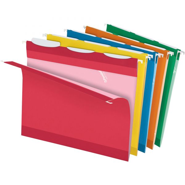 PFX42621 Pendaflex Colored Reinforced Hanging Folders, 1/3 Tab, Letter, Asst, 25/Box