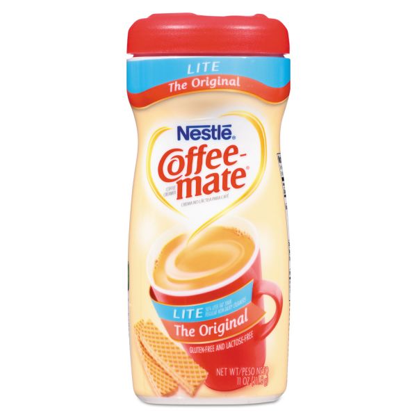 NES74185CT Coffee-mate Powdered Original Lite Creamer, 11 oz. Canister, 12/Carton