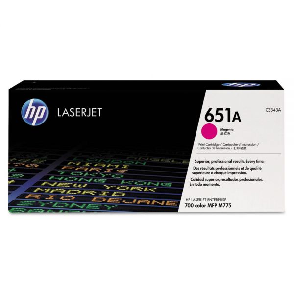 HEWCE343A HP 651A, (CE343A) Magenta Original LaserJet Toner Cartridge
