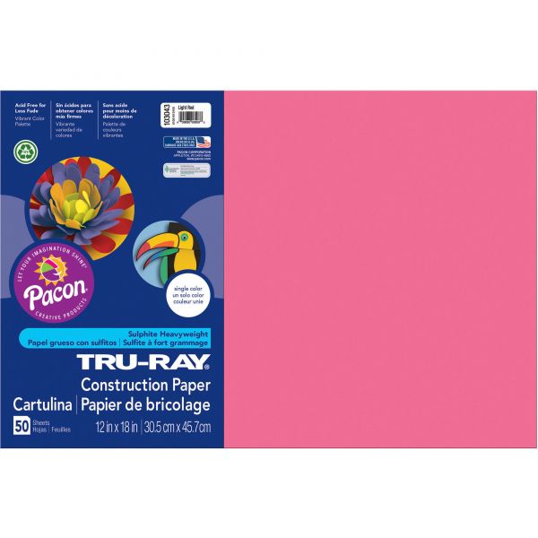 PAC103043 Tru-Ray Heavyweight Red Construction Paper