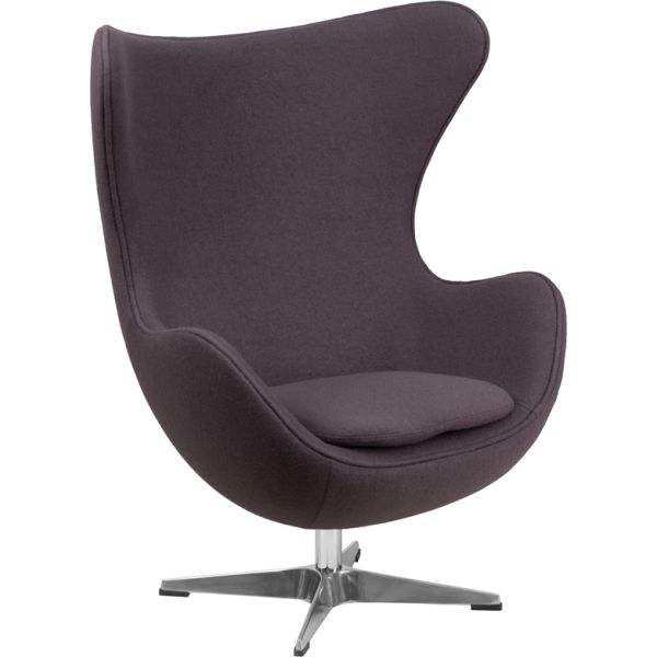 FHFZB18GG Flash Furniture Wool Egg Chair with Tilt-Lock Mechanism
