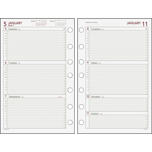 DRN061285Y AT-A-GLANCE Day Runner Weekly Planning Pages Refill, 5 1/2 x 8 1/2, 2019