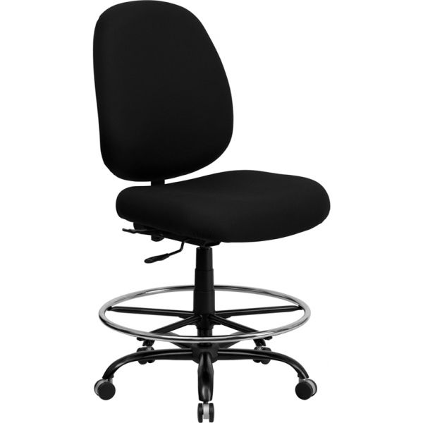 FHFWL715MGBKDGG Flash Furniture HERCULES Series Big & Tall Drafting Stool with Extra WIDE Seat