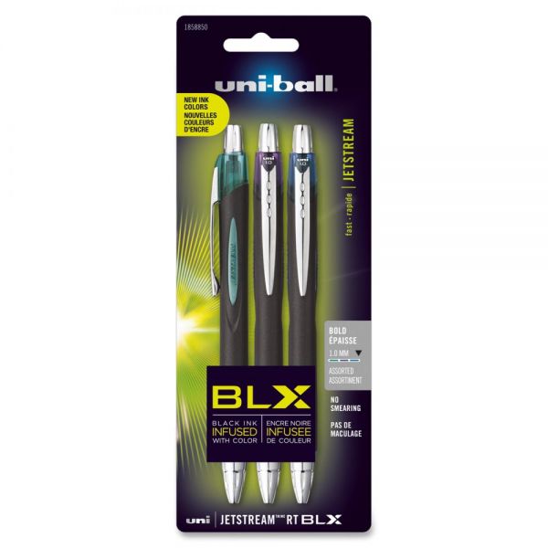 SAN1858850 Uni-Ball Jetstream RT BLX Retractable Rollerball Pens