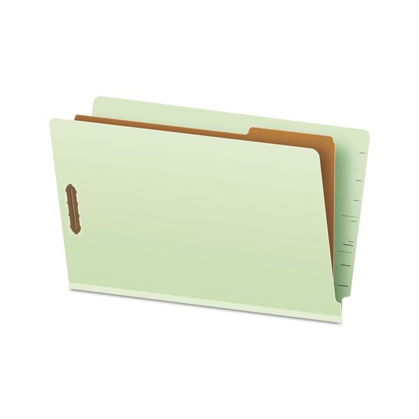 PFX23314 Pendaflex Pressboard End Tab Classification Folders, Legal, 1 Divider, Pale Green, 10/Box