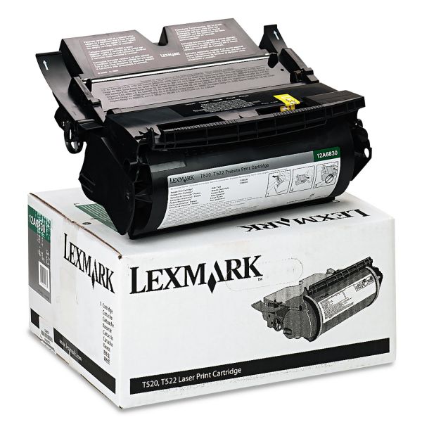 LEX12A6830 Lexmark 12A6830 Toner, 7500 Page-Yield, Black