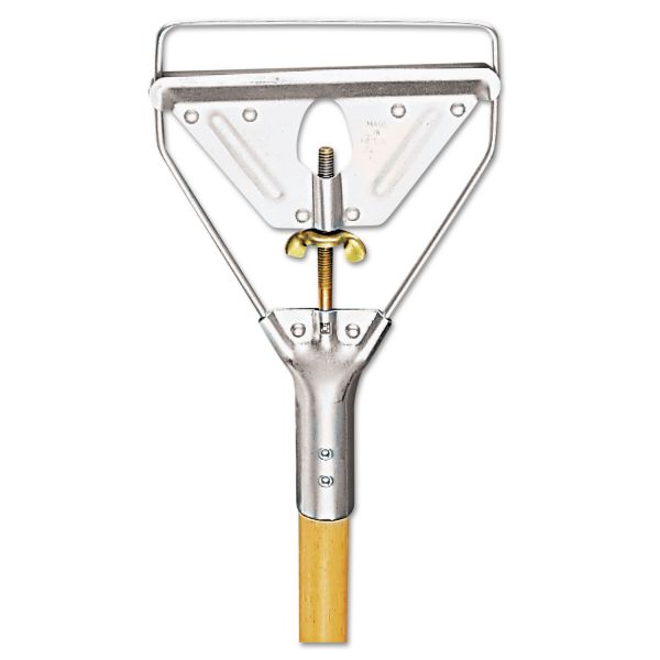 BWK603 Boardwalk Screw Clamp Metal Head Wooden Mop Handle, #20+, 1 1/8 dia x 63, Natural
