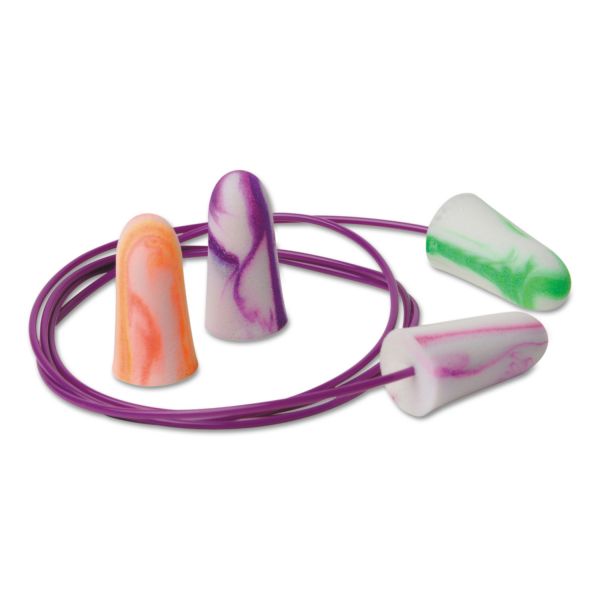 MLX6654 Moldex SparkPlugs Single-Use Earplugs, Corded, 33NRR, Asst. Colors, 100 Pairs