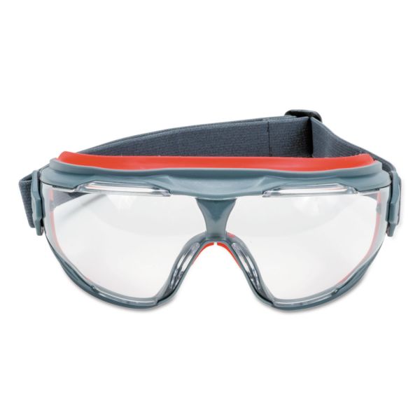 MMMGG501SGAF 3M GoggleGear 500Series Safety Goggles, AntiFog, Red/Black Frame, Clear Lens,10/Ctn