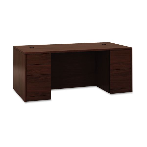 HON105890NN HON 10500 Series Double Pedestal Desk, Full-Height Pedestals, 72w x 36d, Mahogany