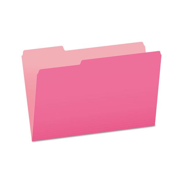 PFX15313PIN Pendaflex Colored File Folders, 1/3 Cut Top Tab, Legal, Pink/Light Pink, 100/Box